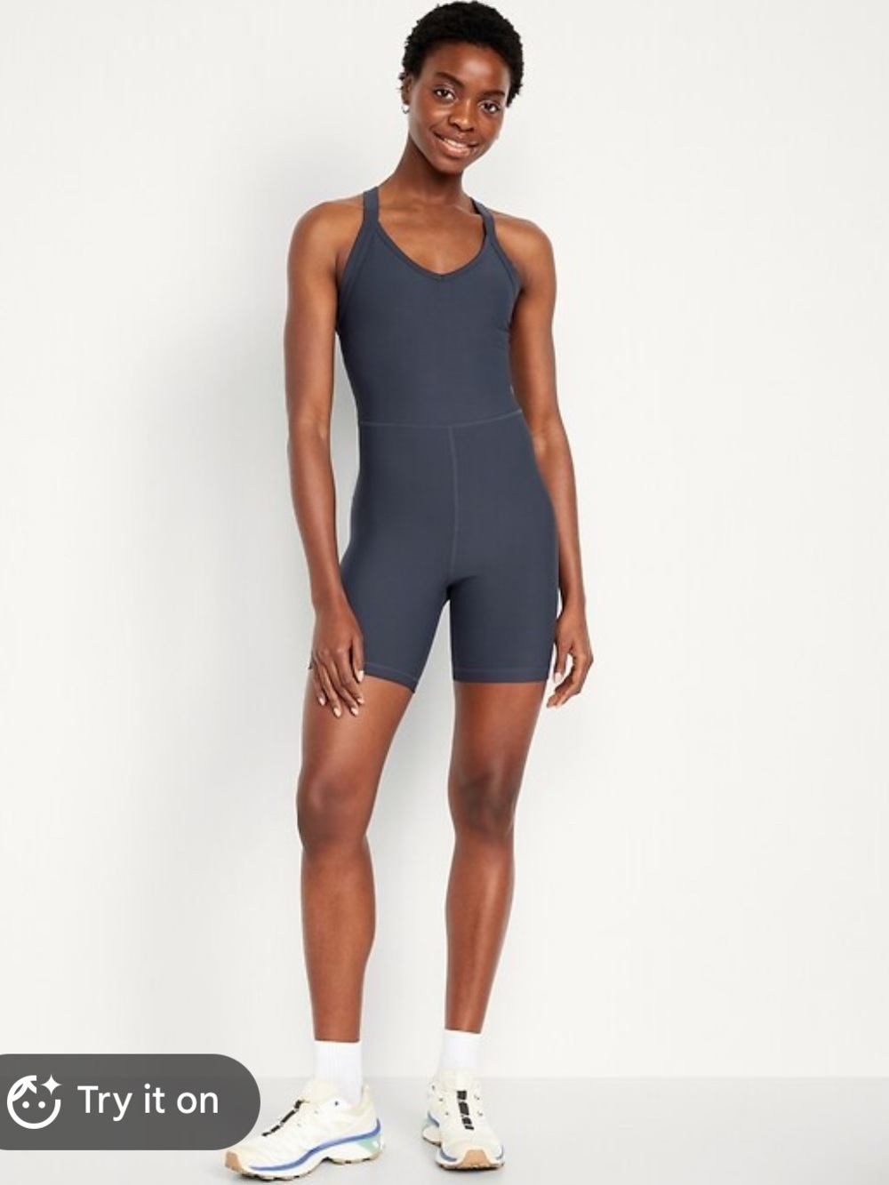Women's Charcoal Gray One-Piece Active Romper Old Navy size small